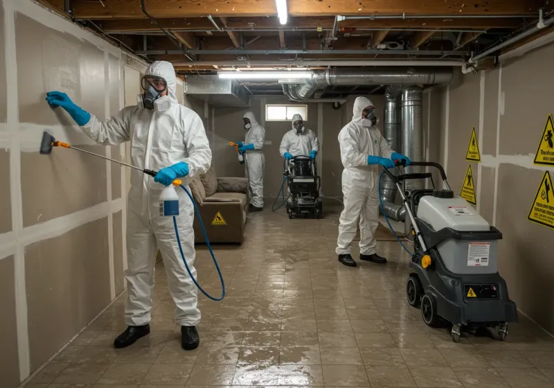 Basement Moisture Removal and Structural Drying process in Stony Point, NC